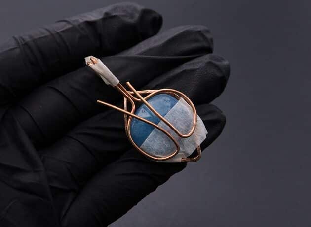 Wire-Wrapping Bejeweled Aqua Jade Pendant Tutorial 27