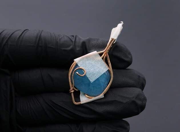 Wire-Wrapping Bejeweled Aqua Jade Pendant Tutorial 40