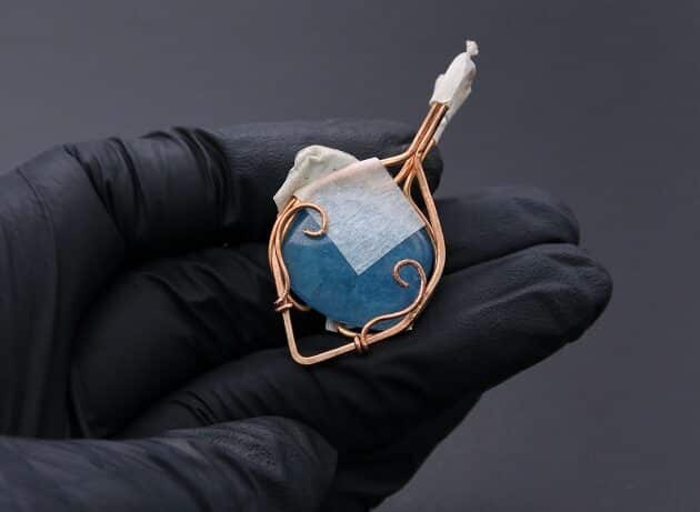 Wire-Wrapping Bejeweled Aqua Jade Pendant Tutorial 42