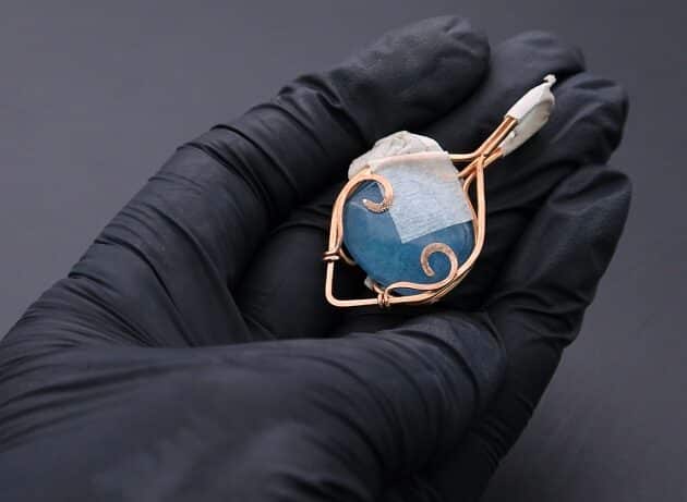Wire-Wrapping Bejeweled Aqua Jade Pendant Tutorial 45