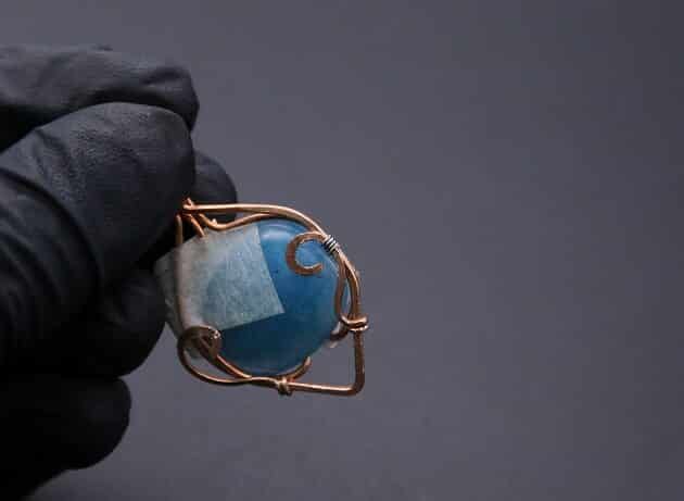Wire-Wrapping Bejeweled Aqua Jade Pendant Tutorial 47