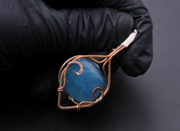 Wire-Wrapping Bejeweled Aqua Jade Pendant Tutorial 49