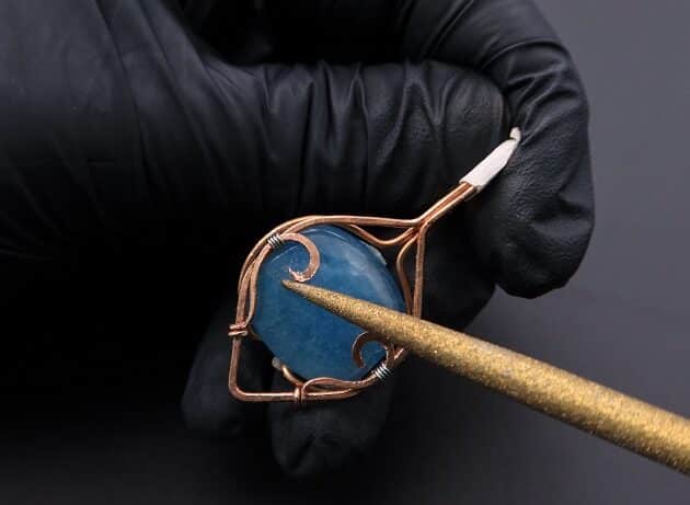 Wire-Wrapping Bejeweled Aqua Jade Pendant Tutorial 50