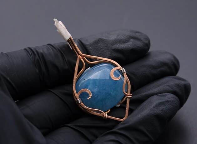 Wire-Wrapping Bejeweled Aqua Jade Pendant Tutorial 53