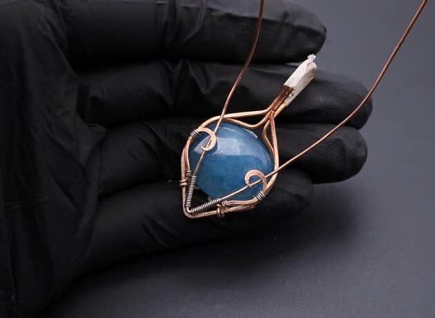 Wire-Wrapping Bejeweled Aqua Jade Pendant Tutorial 59