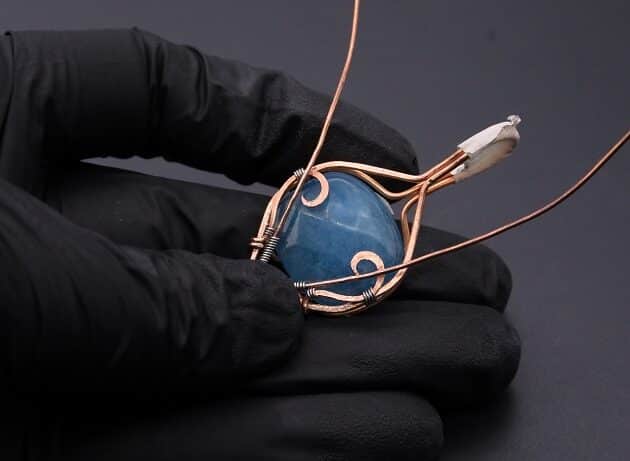 Wire-Wrapping Bejeweled Aqua Jade Pendant Tutorial 60