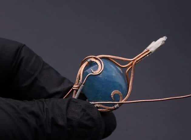 Wire-Wrapping Bejeweled Aqua Jade Pendant Tutorial 61