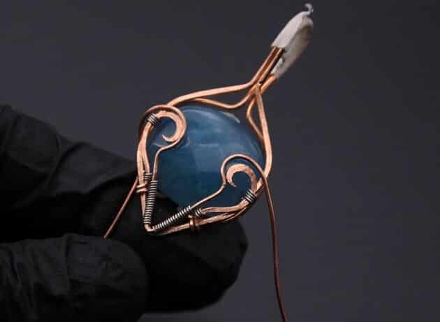 Wire-Wrapping Bejeweled Aqua Jade Pendant Tutorial 62