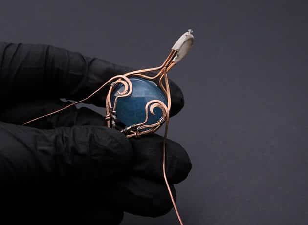 Wire-Wrapping Bejeweled Aqua Jade Pendant Tutorial 66
