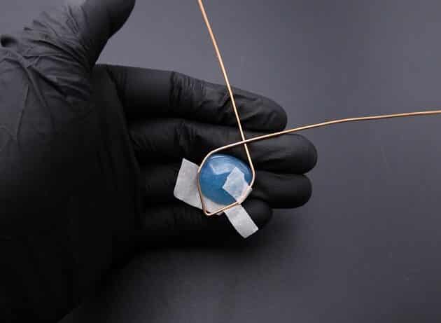 Wire-Wrapping Bejeweled Aqua Jade Pendant Tutorial 7