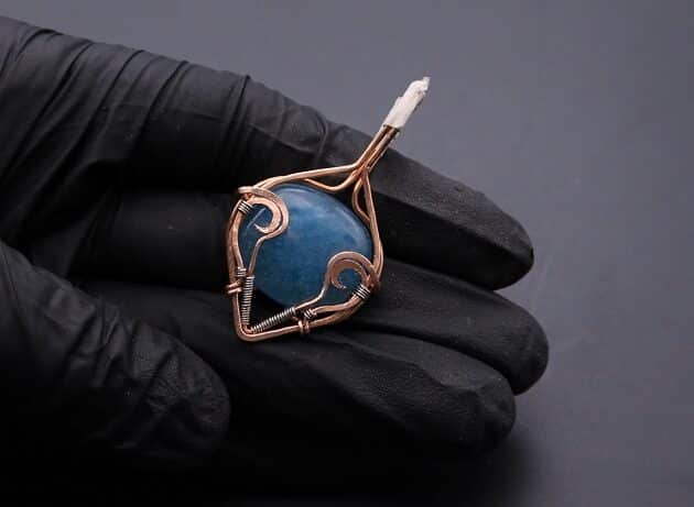 Wire-Wrapping Bejeweled Aqua Jade Pendant Tutorial 70
