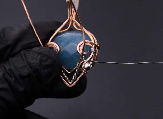 Wire-Wrapping Bejeweled Aqua Jade Pendant Tutorial 79