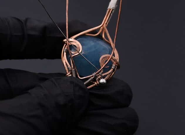 Wire-Wrapping Bejeweled Aqua Jade Pendant Tutorial 81