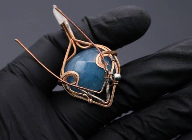 Wire-Wrapping Bejeweled Aqua Jade Pendant Tutorial 83