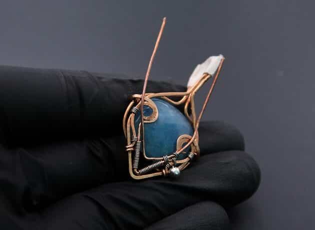 Wire-Wrapping Bejeweled Aqua Jade Pendant Tutorial 84