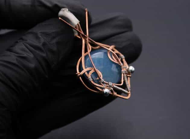 Wire-Wrapping Bejeweled Aqua Jade Pendant Tutorial 85