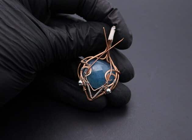 Wire-Wrapping Bejeweled Aqua Jade Pendant Tutorial 86