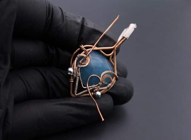 Wire-Wrapping Bejeweled Aqua Jade Pendant Tutorial 88