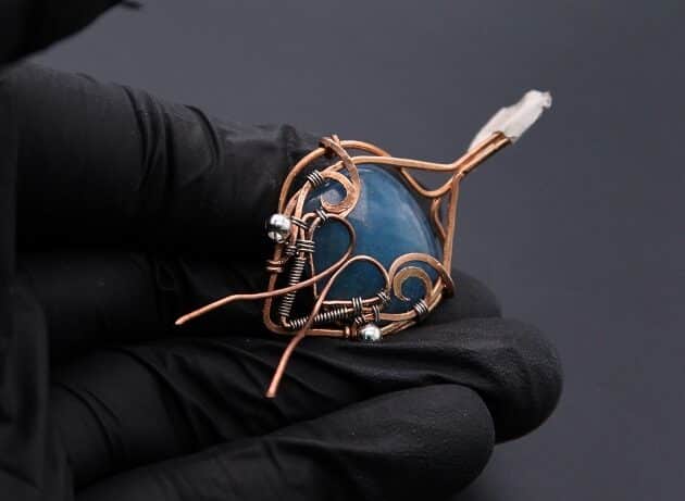 Wire-Wrapping Bejeweled Aqua Jade Pendant Tutorial 89