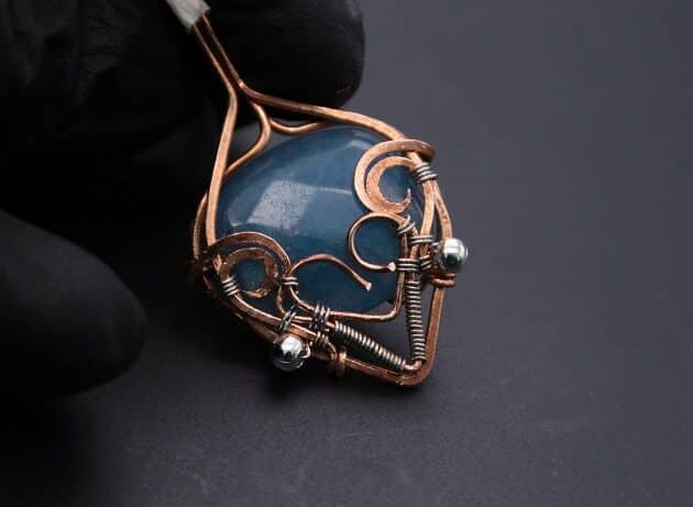 Wire-Wrapping Bejeweled Aqua Jade Pendant Tutorial 90