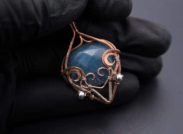 Wire-Wrapping Bejeweled Aqua Jade Pendant Tutorial 91