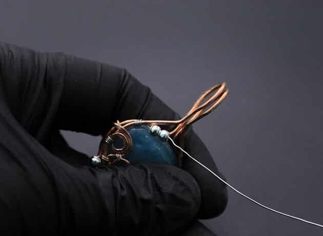 Wire-Wrapping Bejeweled Aqua Jade Pendant Tutorial 94
