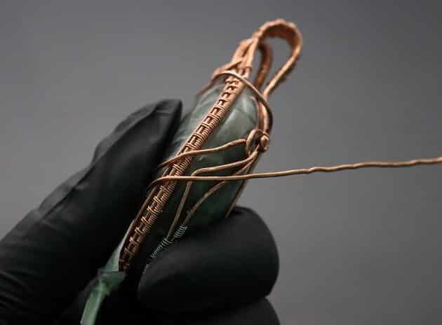 Wire-Wrapping Dreamy Oval Labradorite Copper Pendant Tutorial 113