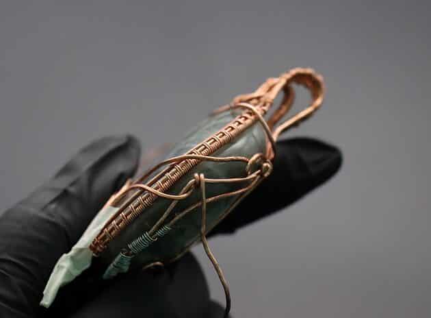 Wire-Wrapping Dreamy Oval Labradorite Copper Pendant Tutorial 115