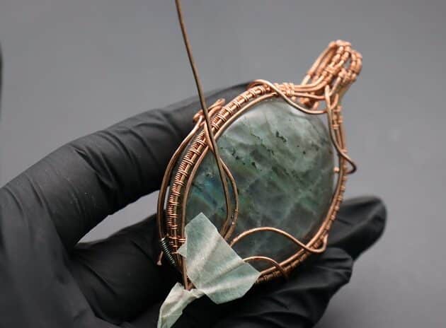 Wire-Wrapping Dreamy Oval Labradorite Copper Pendant Tutorial 118
