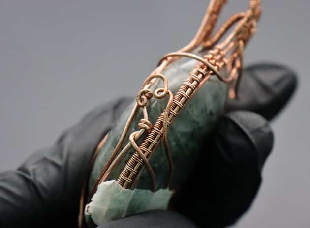 Wire-Wrapping Dreamy Oval Labradorite Copper Pendant Tutorial 119