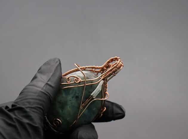 Wire-Wrapping Dreamy Oval Labradorite Copper Pendant Tutorial 122