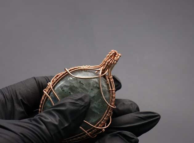 Wire-Wrapping Dreamy Oval Labradorite Copper Pendant Tutorial 126
