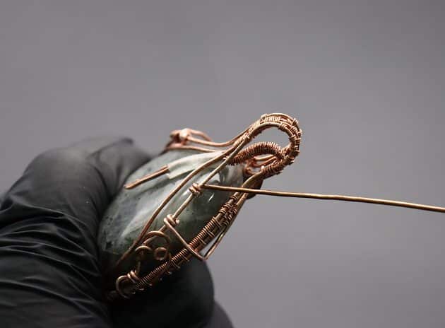 Wire-Wrapping Dreamy Oval Labradorite Copper Pendant Tutorial 128