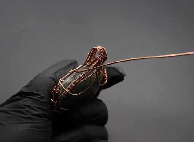 Wire-Wrapping Dreamy Oval Labradorite Copper Pendant Tutorial 129