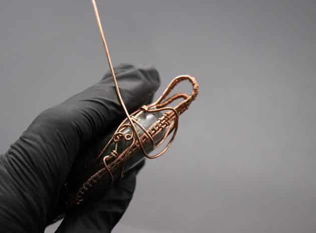 Wire-Wrapping Dreamy Oval Labradorite Copper Pendant Tutorial 131