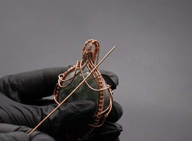 Wire-Wrapping Dreamy Oval Labradorite Copper Pendant Tutorial 135