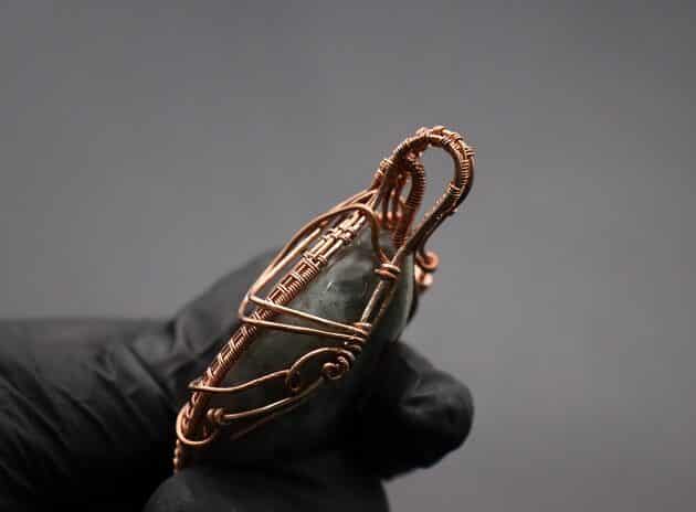 Wire-Wrapping Dreamy Oval Labradorite Copper Pendant Tutorial 136