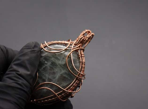 Wire-Wrapping Dreamy Oval Labradorite Copper Pendant Tutorial 137