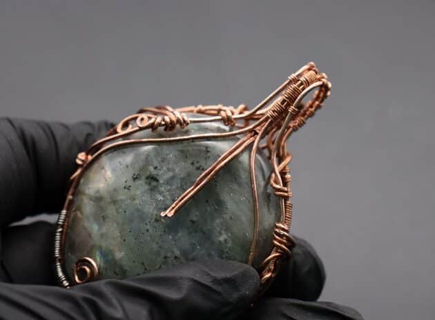 Wire-Wrapping Dreamy Oval Labradorite Copper Pendant Tutorial 143