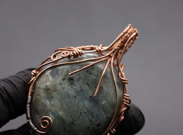 Wire-Wrapping Dreamy Oval Labradorite Copper Pendant Tutorial 144