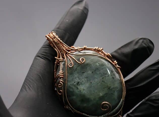 Wire-Wrapping Dreamy Oval Labradorite Copper Pendant Tutorial 146