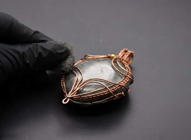 Wire-Wrapping Dreamy Oval Labradorite Copper Pendant Tutorial 149