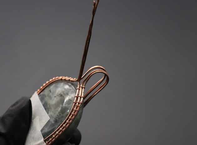 Wire-Wrapping Dreamy Oval Labradorite Copper Pendant Tutorial 42