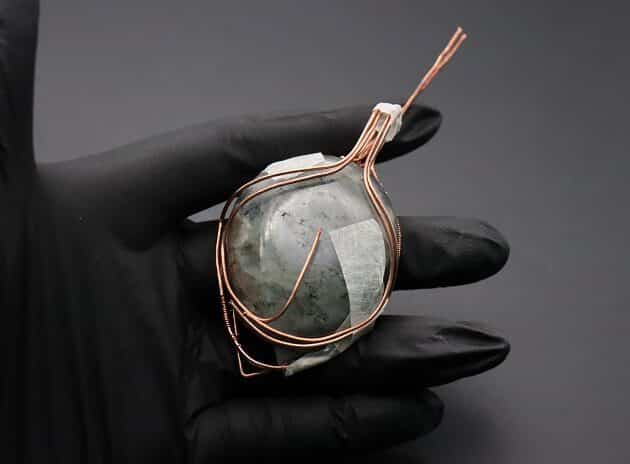 Wire-Wrapping Dreamy Oval Labradorite Copper Pendant Tutorial 48