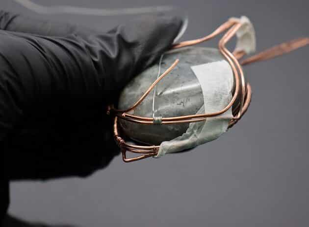 Wire-Wrapping Dreamy Oval Labradorite Copper Pendant Tutorial 50
