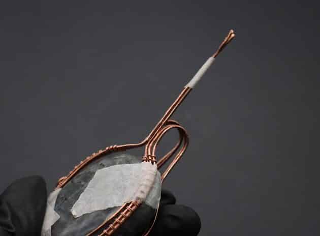Wire-Wrapping Dreamy Oval Labradorite Copper Pendant Tutorial 56