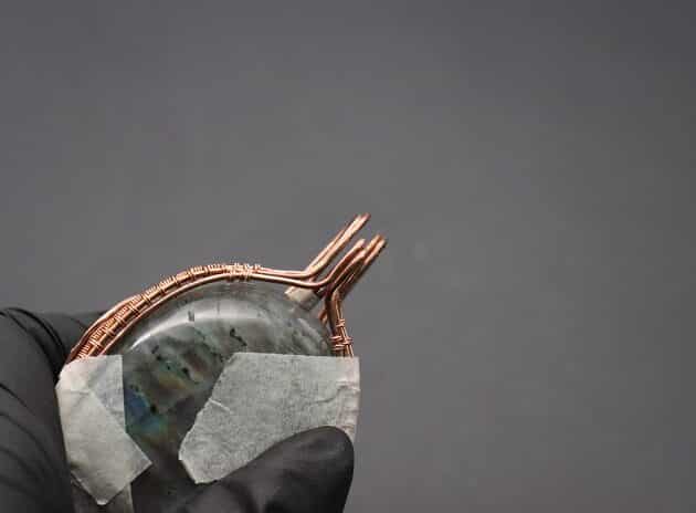 Wire-Wrapping Dreamy Oval Labradorite Copper Pendant Tutorial 59