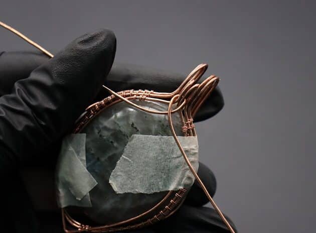 Wire-Wrapping Dreamy Oval Labradorite Copper Pendant Tutorial 61