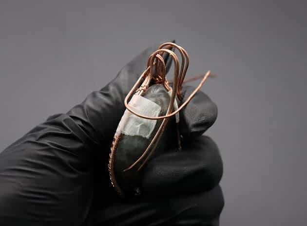 Wire-Wrapping Dreamy Oval Labradorite Copper Pendant Tutorial 63