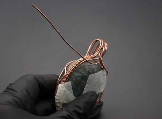 Wire-Wrapping Dreamy Oval Labradorite Copper Pendant Tutorial 64